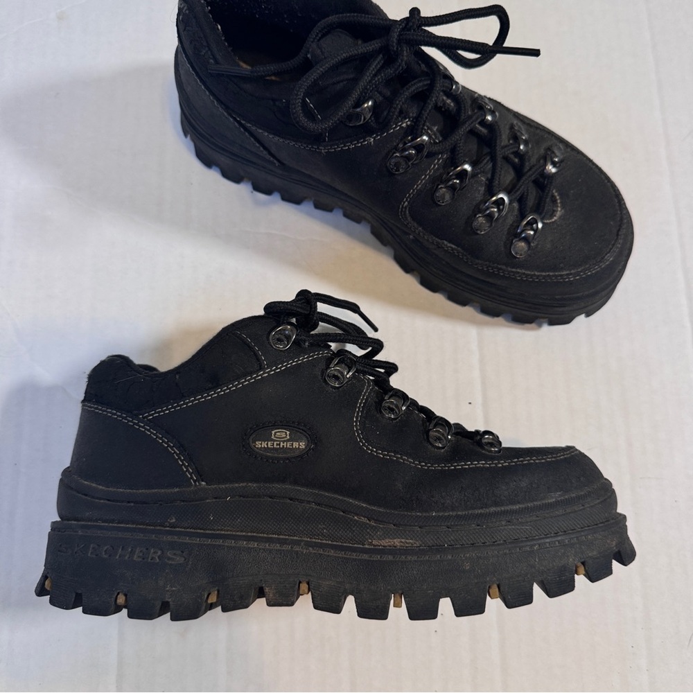 Skechers Black Lace Up Boots